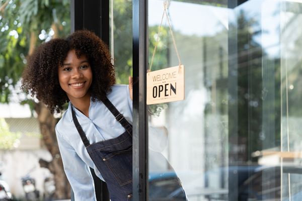 Business Owner in her Coffee Shop